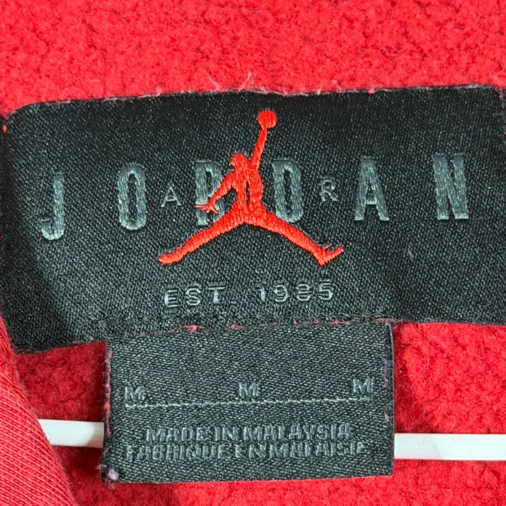 Jordan Jumpman Fleece Hoodie Mens Medium Red Pullover Sweatshirt Basketball